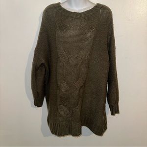 Aerie Green Knit Sweater Size Medium